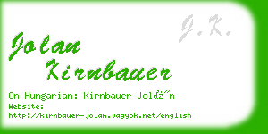 jolan kirnbauer business card
